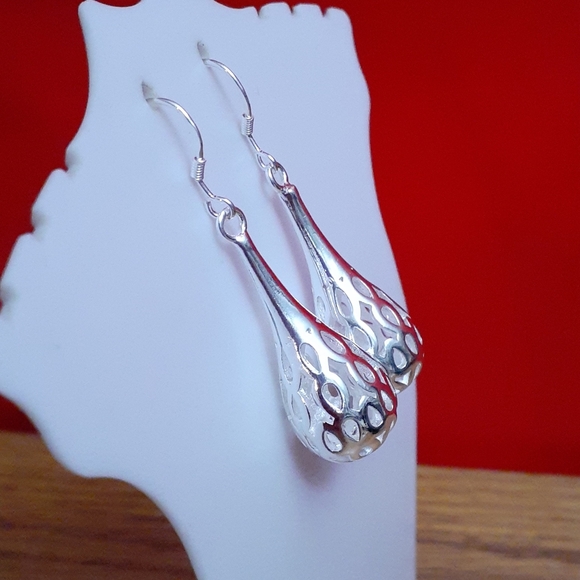 🆕 Sterling silver open work earrings 🌹 - Picture 7 of 16